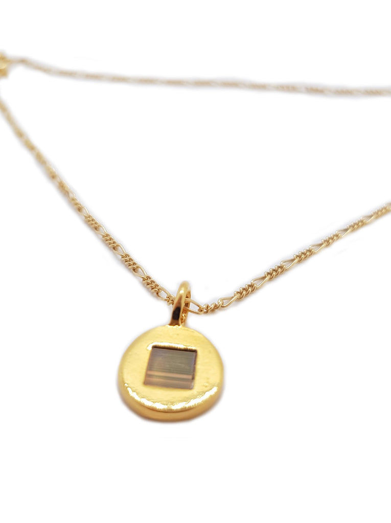 JNB Gold plated round pendant with Goldfield necklace- New Testament