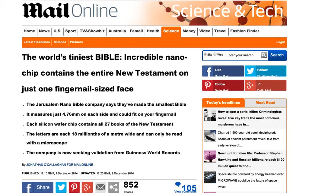 MAIL ONLINE: THE WORLD’S TINIEST BIBLE…