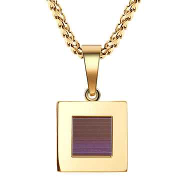 14K Gold Square Necklace