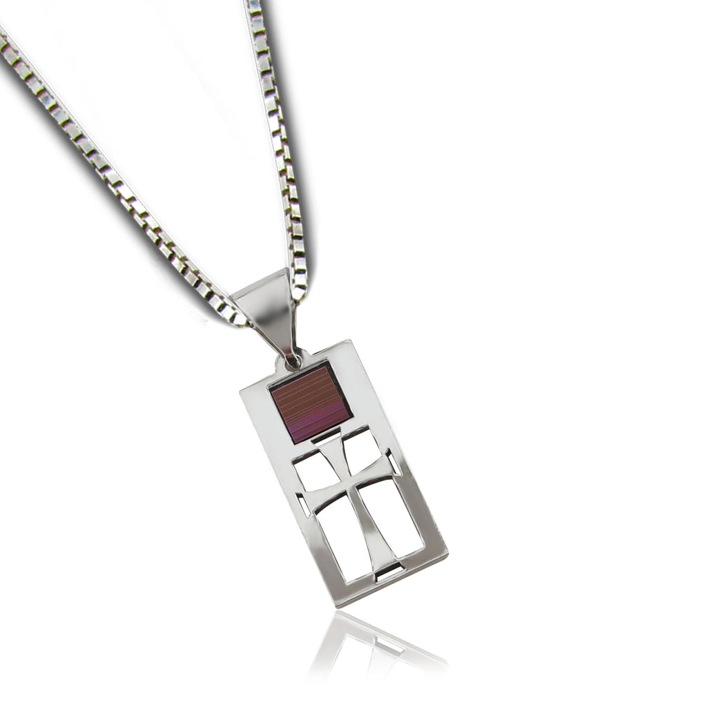 A Unique Cross within a Square Necklace