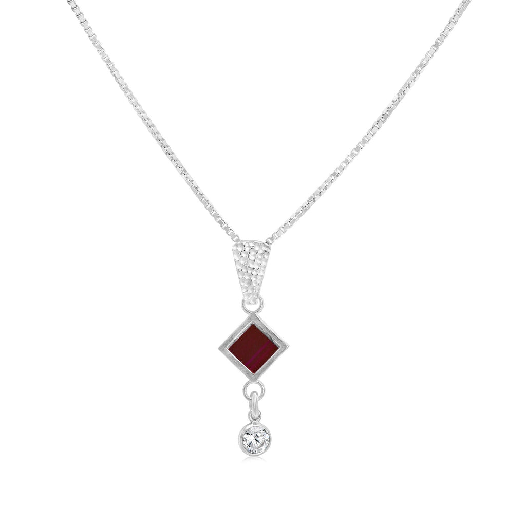 Amelia’s Rhombus Pendant with Gemstone - Nano Bible New Testament