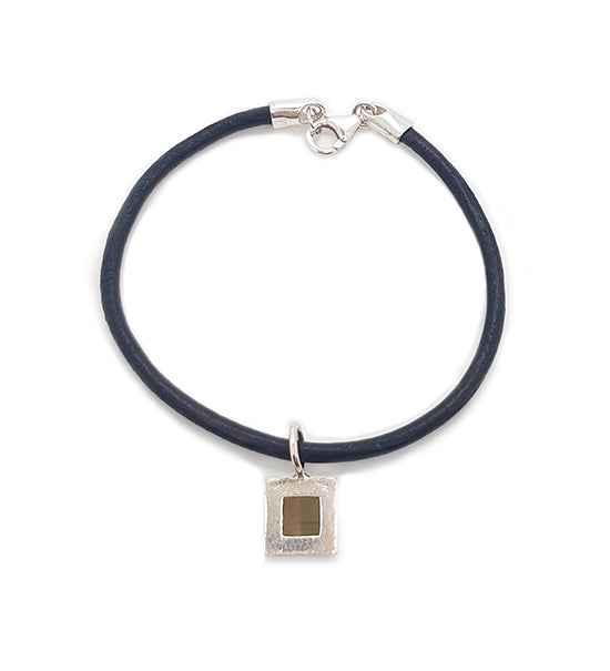 Black thin leather Jerusalem Nano Bible New Testament bracelet