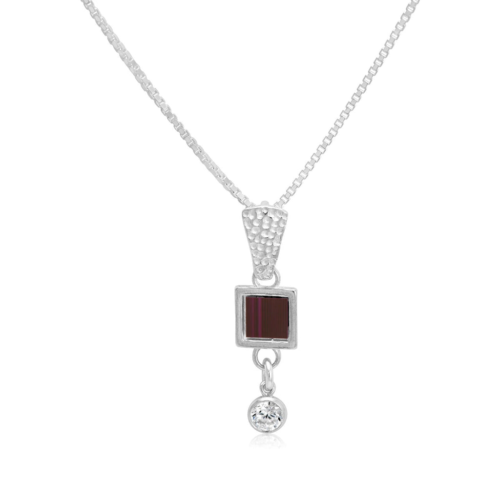 Caroline’s Square Pendant with Gemstone - Nano Bible New Testament