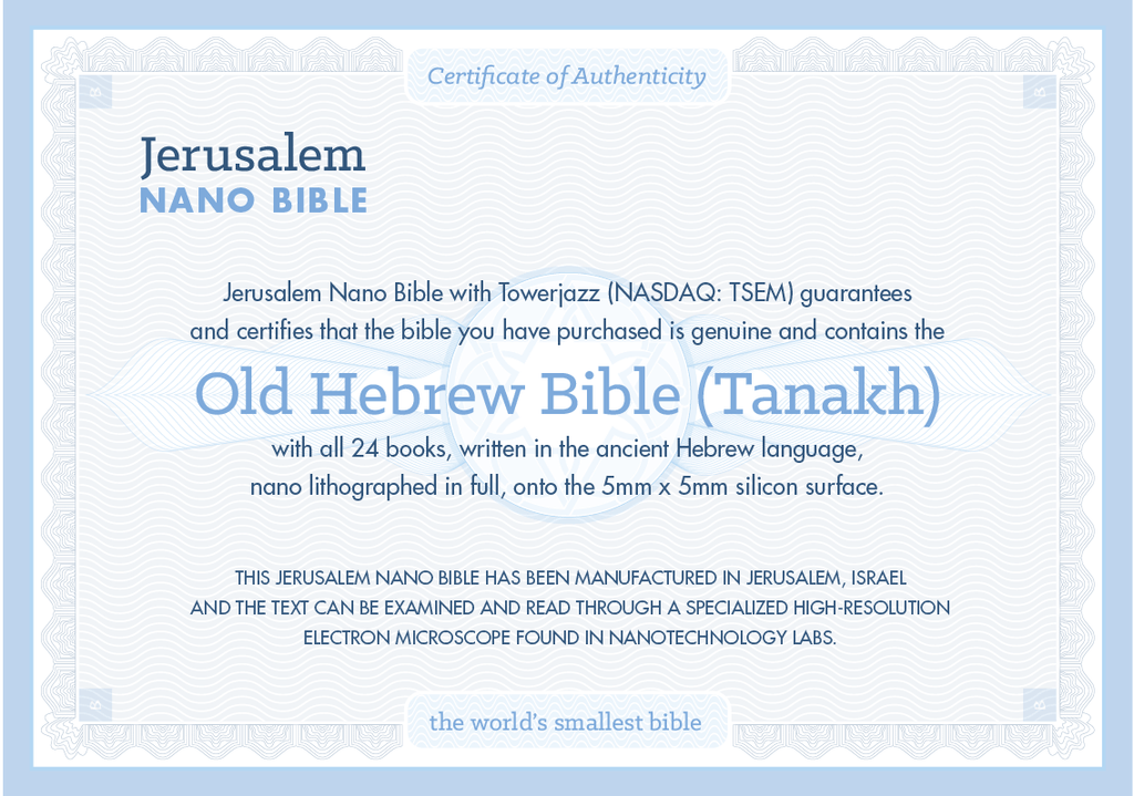 Classic Star of David Jerusalem Nano Bible Pendant- Gold Plated