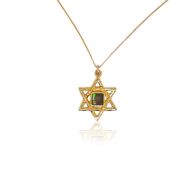 Classic Star of David Jerusalem Nano Bible Pendant- Gold Plated