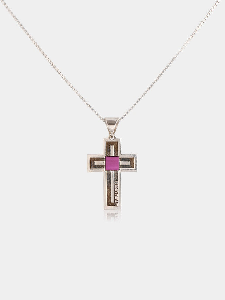 Detailed Cross necklace Jerusalem Nano Bible New Testament