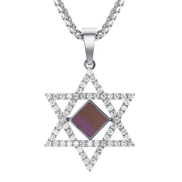 Diamond Studded 14K Gold Star of David