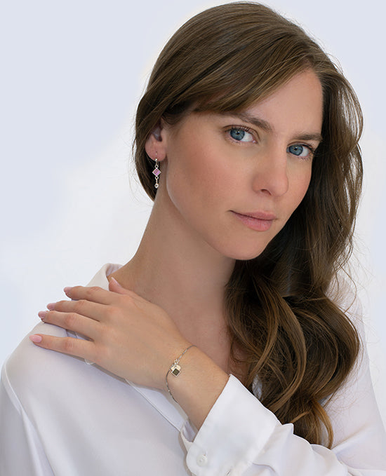 Delicate Rhombus with Gemstone earrings-new Testament