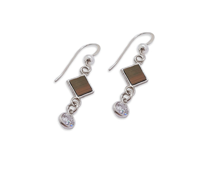 Delicate Rhombus with Gemstone earrings-new Testament