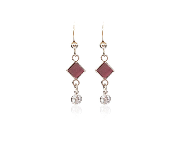 Delicate Rhombus with Gemstone earrings-new Testament