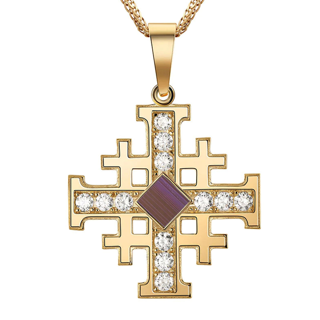 Glamorous Cross Necklace - 14K Gold + Diamonds