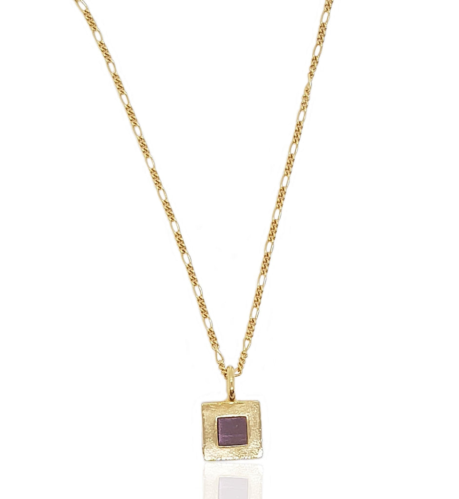 JNB Gold plated square pendant with Goldfield necklace- New Testament