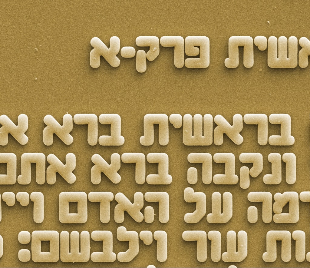 Hollow Star of David Necklace Jerusalem Nano bible Old Hebrew Tanakh