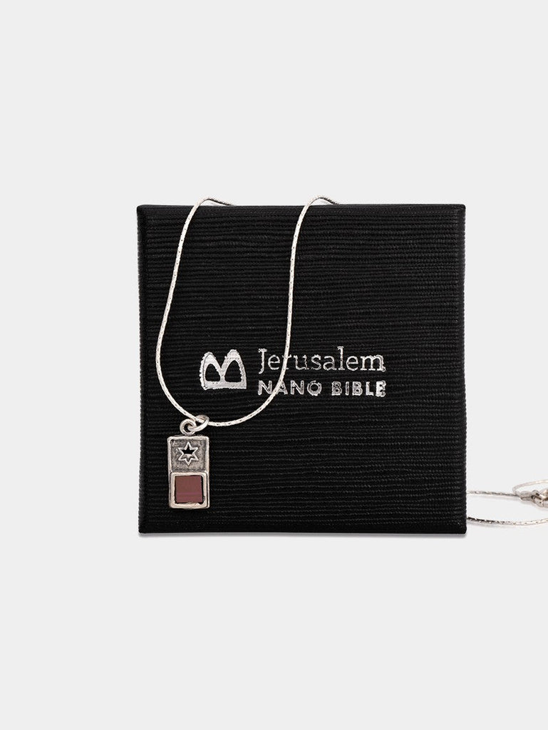 Hollow Star of David Necklace Jerusalem Nano bible Old Hebrew Tanakh