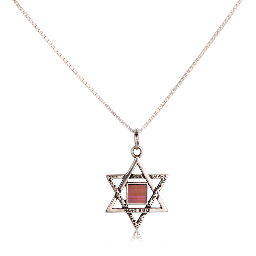 JEWISH STAR OF DAVID NECKLACE Jerusalem Nano Bible