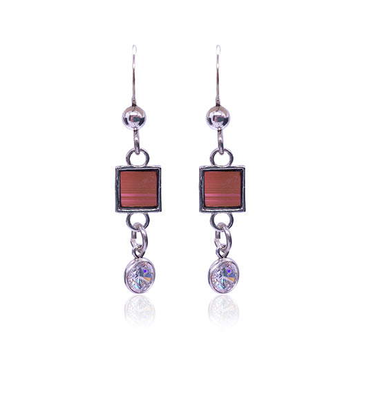 Delicate Square with Gemstone earrings-new Testament
