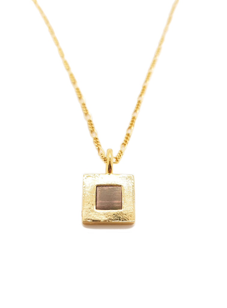 JNB Gold plated square pendant with Goldfield necklace- New Testament