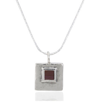 Hand made square necklace with ש.א.ה Hebrew letters from the kabbalah
